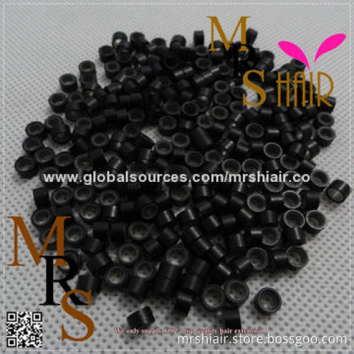 Large Size 50*32*30 1# Jet Black Color Silicon Aluminum Beads Micro Link Hair Tubes Loop Ring